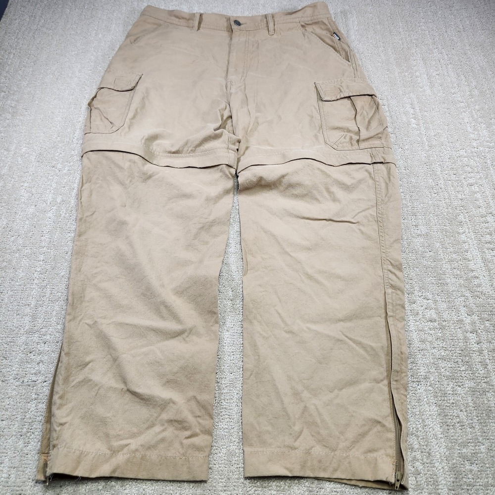 Rei Convertible Pants Men 35x29 *READ Canvas Climbing‎ Cargo Baggy Hiking Beige